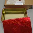 Red Glitter Metal Tin Mother's Day Box for Cookies, Candy, Crafts & Storage Ideal for Gifting, Home Decor & Party Favors (1 Pack)