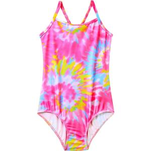 Girls Bathing Suits Colorful Swimsuits Size 2-14 Years Old | UPF 50 + Sun Protection, Sleeveless, One-Piece Swimwear, for Toddler Kids