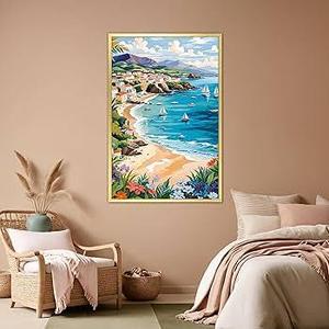 Lavezee 24x36 Poster Frame for Artwork, Puzzles and Photos, Gold Picture Frame Display 24 x 36 Inch Photo Picture Frame for Wall, Metal