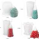 4PCS Christmas Tree Pine Cone Silicone Candle Mold Epoxy Resin Wax Mold Silicone Shapes Christmas Tree Mold for Candle Craft Making Christmas Gift Decoration