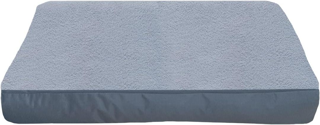 Dog Bed Cover 44L x 32W x 4H Inch,Heavy Duty Durable Waterproof Fluffy Soft Short Plush Replacement Dog Bed Covers,Washable Removable Pet Bed Mattress Cover with Zipper, Grey,Cover Only