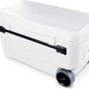 Igloo MaxCold Glide Coolers 110 QT, Insulated Portable Rolling Cooler with Soft Ride Wheels, 168 Can Capacity, Leak-Proof, 5-day Ice Retention
