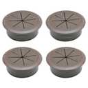 Desk Grommet 2-1/16" (53 mm), Desk Hole Cover for Cables Coffee, Cable Grommet ABS Plastic, Desk Hole Grommet for Office and Home Table Cable, Detachable & Flexible Cable Cord Organizer-4 Pcs