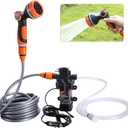 Portable Intelligent Electric Pressure Washer Pump 120W 80PSI 12V Portable Pressure Powerful Washing Kit for Home, Car, Garden, Projects