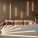 GloryAir LED Recessed Lighting Kit for Wall Panels 6pcs Slat Wall Lights | Adhesive Wall Strip Lights with White Light Cover, 3000K Touch Switch Lamp for Wood Slat & Wall Accent Acoustic Panels