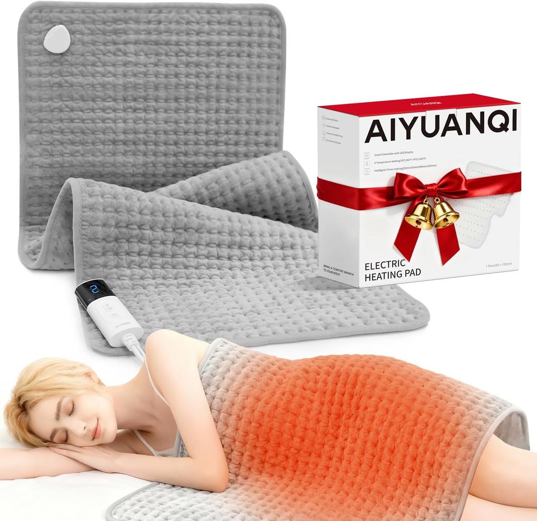 Electric Heat Pads, 40X20'' XXXL Extra Large Heating Pad for Full Body, 9 Heat 4 Timers Setting, Menstrual Cramps and Neck Shoulder Back Pain Relief, Washable, Home Spring Deals