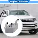 Engine Oil Cooler Kit Compatible for Ford F-150 2011-2023, Durable Aluminum Alloy Silver Tone Transmission Oil Cooler with Bolt