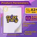Colorfairy DTF Transfer Film 13" x 19", 100 of Sheets A3+ Double-Sided Matte PET Heat Transfer Paper, Universal for All T-Shirts & Dark Fabrics, Vibrant Colors, Easy Peel Hot/Cold