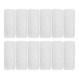 ALVABABY 12pcs Microfiber Inserts,Soft Cloth Diaper Liner,3-Layer Absorbent Inserts,Reusable for Baby Cloth Diapers 12T