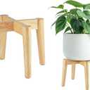 Nabytok Wood 7.5" x 9.8" Plant Stand Indoor Outdoor, Wooden Single Floor Plant Pot Holder, Natural Plant Stand, Assembly Required (Excluding Potted Plants)