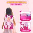 AuntyFey Baby Doll with Accessories Set, Baby Dolls Set for Toddler Girls 3-5 6-12, Baby Doll Playset, Baby Dolls for 5 Year Old Girls, Baby Doll Toys Pretend Play Toy(Backpack)