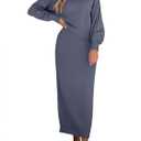 Caracilia 2 Piece Skirt Set for Women Sweater Dress Long Sleeve Oversized Tops Matching Maxi Skirts 2025 Fall Outfits Clothes Small