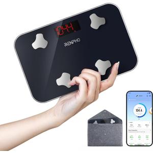 RENPHO Travel Scale for Body Weight, Mini Bathroom Scale for Body Fat, Portable Weight Scale for Traveling with Storage Case, 13 Body Composition Analyzer with App, 400 lbs, Elis Go, 11.02" x 7.09"