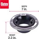 Oatey 43494 3 in. x 4 in. Fast Set Black ABS Closet Flange with Stainless Steel Ring, No Test Cap