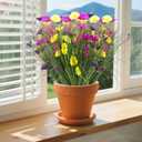 6 Bundles Artificial Flowers for Outdoor, Faux Silk Morning Glory Spring Summer Flowers for Outside Garden Planter Front Porch Yard Patio Window Box & Indoor Table Vase Home Decor (Colorful)