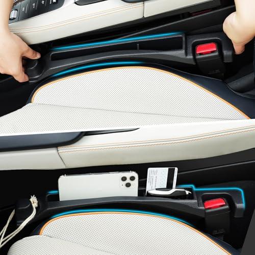 Cloud pie Car Seat Gap Filler with Drop Prevention & Storage Hook - Between Seats Console Organizer for SUV Truck - Car Accessories - Set of 2 (Black)
