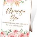 Mimosa Bar Sign,Wooden Sign with Stand,Blush Pink Floral Mimosa Bar Decorations,Fiesta Bar Decor,Bridal Shower Supplies,Bar Supplies,Party Decor,Bridal Shower Sign,Wedding Decor,Party Supplies,2