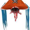 Taiture Adult Buggy Hat Cosplay Costume Men Buggy Skull Pirate Hat Headwear