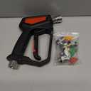 Pressure Washer Short Gun with Swivel, 5000 PSI/10.5 GPM High Power Washer Gun with 5 Nozzle Tips, 3/8'' Quick Connect and M22-14mm and M22-15 mm Fitting