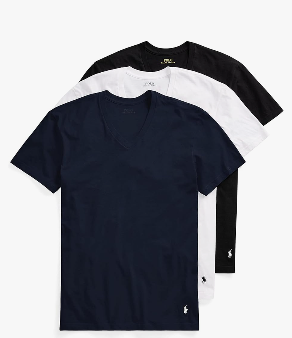 Polo Ralph Lauren Men's Slim Fit Cotton V-neck Undershirt 3-pack, Size M