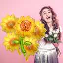 2 x Chictry Sunflower Balloons Aluminum Foil Mylar Balloons Sunflower Birthday Party Decorations Baby Shower Wedding Supplies (5Pcs)