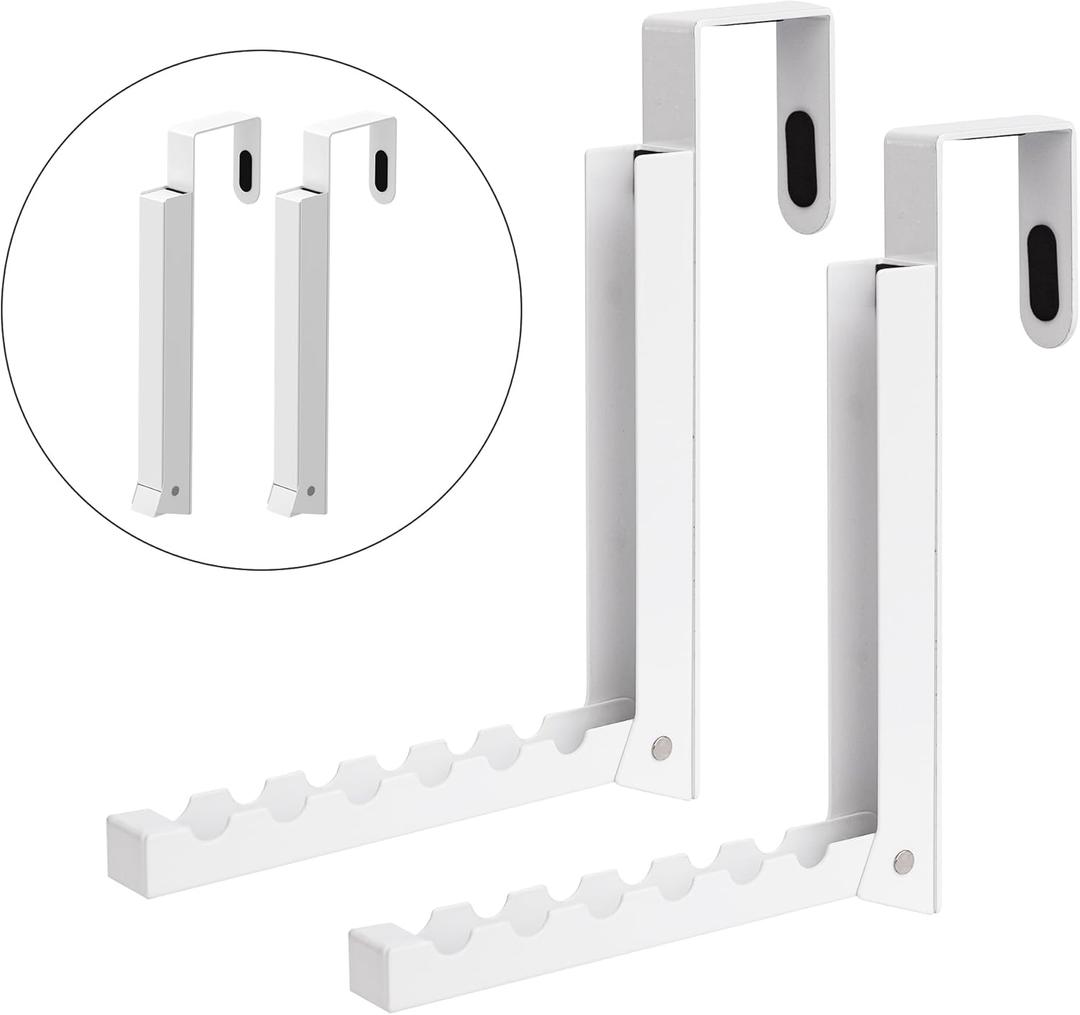 2 Pack Over The Door Hanger Hooks for Clothes, Portable Storage Hooks, Heavy Duty Foldable Clothes Organizer Coat Towels Hanging Rack