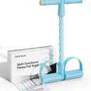 Pedal Resistance Band with Handle,6-Tubes Elastic Pull Rope Fitness Foot Pedal Resistance Bands for Women Girls Bestie Yoga Pilates Exercise Legs Calves Waist Arms Abdomen (Blue)