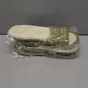 2 x Womens Slippers, Linen Flax House Slippers for Women Men Unisex, Cute Soft Open Toe Summer Bedroom Slides House Shoes Indoor Outdoor Shower Drys fast (5-6, Matcha)