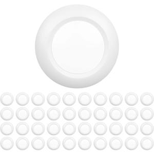  40 Packs 6 Inch LED Low Profile Recessed & Surface Mount Disk Light, Round, 15W, >900 Lumens, 3000K Warm White, CRI80, Driverless Design, Dimmable, ETL Listed, White