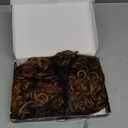 MOONSHOW Short Wigs for Black Women Brown Pixie Cut Wig with Bangs African American Wigs for Black Women Short Curly Afro Wigs Synthetic Brown Curly Bob Wig