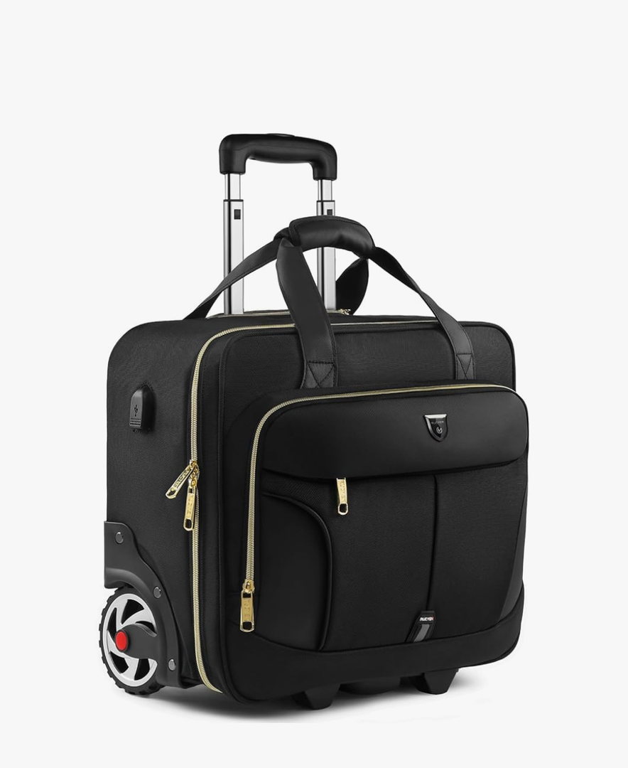 Rolling Laptop Bag,Rolling Briefcase for Men & Women,Laptop Briefcase on Wheels,Carry On Bag for Business Travel (17.3)