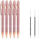 MengRan 12 Pcs Black Ink Rose Gold Ballpoint Pens