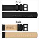 Ritche Christmas Gift Quick Release Leather Watch Band Leather Watch Strap 18mm 19mm 20mm 21mm 22mm 23mm or 24mm for Men and Women, White Elephant Gifts, Stocking Stuffers For Men (Black / Black)