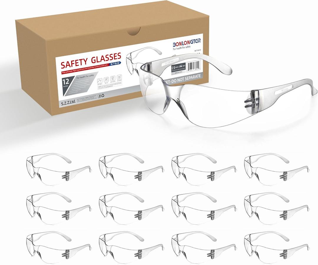 safety goggles, scratch resistant and impact resistant fully transparent goggles, certified by ANSI Z87.1