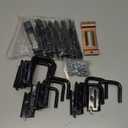 10 Pack E-Track Tie Down Slots & 10 Pack 2" E Track J Hooks, Heavy Duty Black Steel E-Track Accessories for Box Truck, Enclosed Trailer, Garage, Van, Warehouse, Workshop