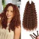 120 Strands Curly Crochet Hair Gogo Curl Pure Protein Fiber Close to Human Hair 14 Inch Pre looped Deep Wave Curly Crochet Hair For Black Women Beach Curl Twist Braiding Hair Extensions (14inch 350#)