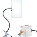 10"x6" Magnifying Glass with Clip Computer Screen Plastic Hands Free Large Magnifier for Low Vision Seniors, 4X Full Page Magnifying Glass with Flexible Gooseneck for Reading Books, Sewing, Crafts