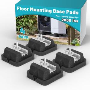 Floor Mounting Base Pad for Mini Split Air Conditioner, Air Compressors, Condensers, Generators, 4 Pack Heavy Duty Anti Vibration Rubber Pads, Max. Load 2000 lbs, Rubber Mini Split Pad
