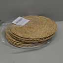 Round Woven Placemats Set of 8, Natural Water Hyacinth Place mats, Rattan Placemats Wicker Placemats Farmhouse Boho Braided Heat Resistant Outdoor Placemat Patio Table Place Mats (13 inch Set of 8)
