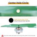 Lawneagle UC22010 Mower Blades with Blade Bolts & Washers for John Deere Z425 Z325E GX255 GX325 GX335 GX345 GX355 X320 X340 X360 X380 Decks Replaces John Deere 54 inch Mower Blades UC22010 M143520