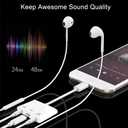 3in1 Lighting to 3.5mm,Headphone Adapter for iPhone, Dual Earphone Jack Audio and Charging Adapter,Headphone Splitter for iPhone 14/13/12/11/XS Max/XR/8/7 Plus /6/ iPad,Support iOS 10 to16
