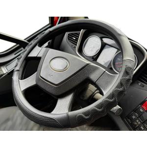 PINCTROT XL Size 17.5-18 Inch Great Grip Steering Wheel Cover for Semi Truck, Fits RV, Big Rig Trucker, 18 Wheeler and Classic Cars, Anti-Slip Design 17.5-18 Inch (All Black)