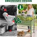 1MORE Elevated Raised Garden Bed with Legs, 482432in Large Metal Raised Bed for Backyard, Patio, Balcony. Raised Planter Box with Drainage Holes for Plants Vegetables Flowers Fruits.Green-1pcs
