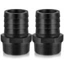 2 Pieces Pool PVC Fitting Tube Fitting Adapter Barbed Hose Fittings Barbed x NPT Male for Industrial Tube Portable Water Garden Kitchen Hose Swimming Pool Pump(2",Black,2 Pcs)