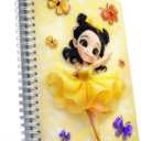 A5 3D Glossy Cover Spiral Notebook  Cute Hardcover Notebook with 160 Pages/80 Sheets  Kids School Notebook  Gift Notebook for Girls & Boys  Butterfly Ballerina
