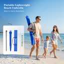 Duerer 8.5FT Beach Umbrella with Sand AnchorHeavy Duty Wind Resistant UPF 50+ Sun Shade, Portable Travel Beach Umbrella with Tilt & Carry Bag for Beach, Sand, Garden, Patio, Pool (Navy Blue)