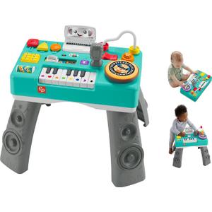 Fisher-Price Baby & Toddler Toy Laugh & Learn DJ Table with Educational Musical Activities for Developmental Play Infants Ages 6+ Months (Blue)