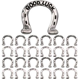 60 Pcs Horseshoe, Good Luck Pocket Token Charm Coin with Good Luck Pewter Tokens for Irish Lucky Party Favor Christian Gifts