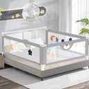 JWPEHOE 3-Piece Bed Rail for Toddlers with Headboard Rod, Adjustable Baby Bed Rail Guard, Twin/Full/Queen/King Size Bed (3, 78.7 * 78.7 * 59 Inch- Queen Size)