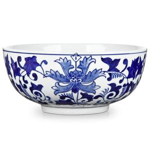 Hollyone Blue and White Vase Porcelain Planters 9 Inch Garden Bowl Modern Ceramic Pots Classic Chinese Floral Vase for Indoor Outdoor Succulents Bonsai Fairy Gardens Herbs